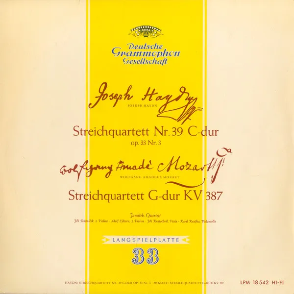 Streichquartett Nr. 39 C-Dur Op. 33 Nr. 3 / Streichquartett G-Dur KV 387