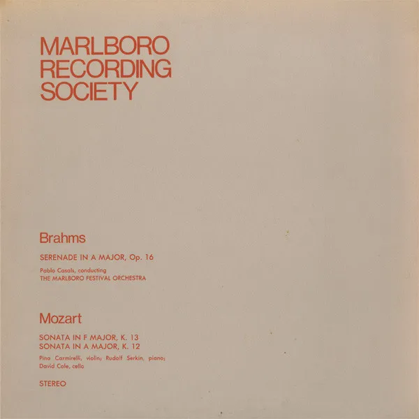 Serenade In A Major, Op. 16 / Sonata In F Major, K. 13 / Sonata In A Major, K. 12