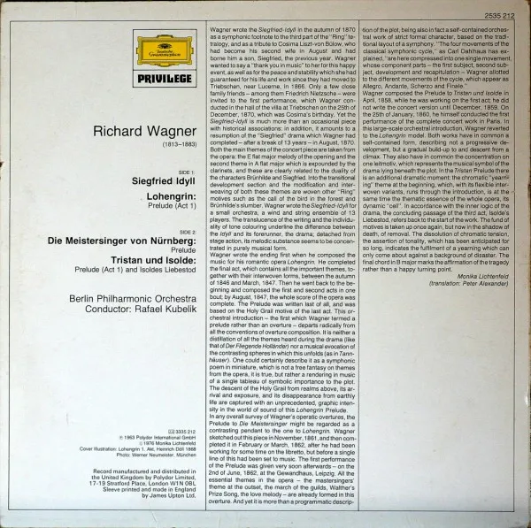 Preludes: Lohengrin / Meistersinger / Tristan Und Isolde / Siegfried-Idyll / Liebestod