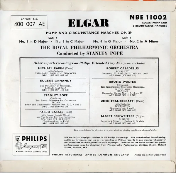 Pomp And Circumstance Marches Nos. 1, 2, 4 & 5