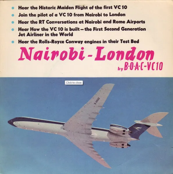 Nairobi - London By B.O.A.C - VC10