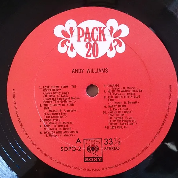 Andy Williams Pack 20