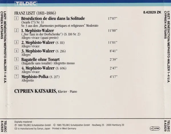 Mephisto-Walzer 1-4 • Mephisto-Polka • Bénédiction De Dieu Dans la Solitude • Bagatelle Ohne Tonart