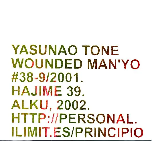 Wounded Man'Yo #38-9/2001