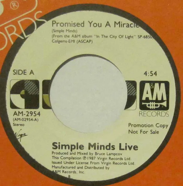 Promised You A Miracle (Simple Minds Live)