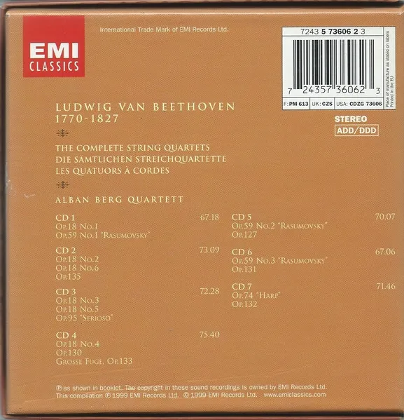 The Complete String Quartets = Die Sämtlichen Streichquartette = Les Quatuors À Cordes