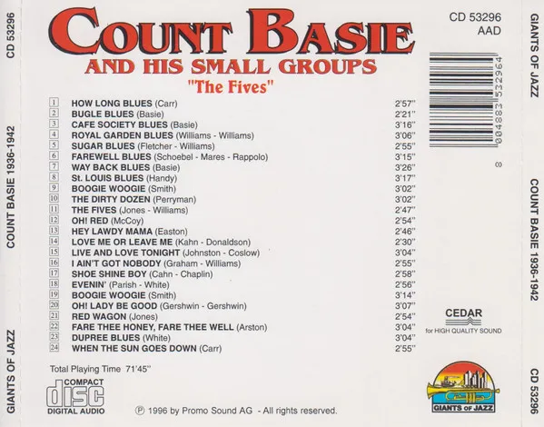 1936-1942: Count Basie And His Small Groups "The Fives"