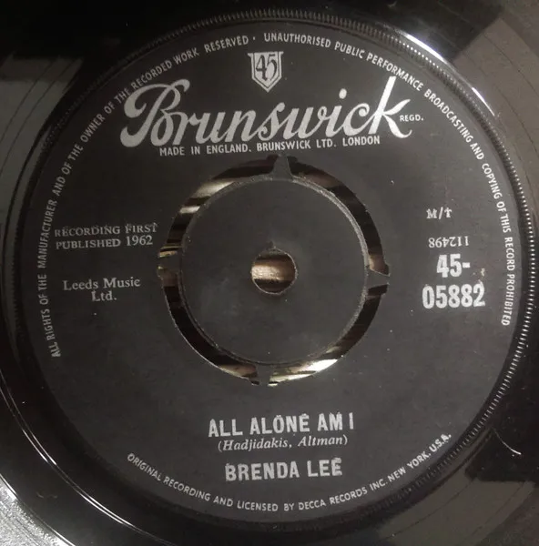 All Alone Am I / Save All Your Lovin' For Me