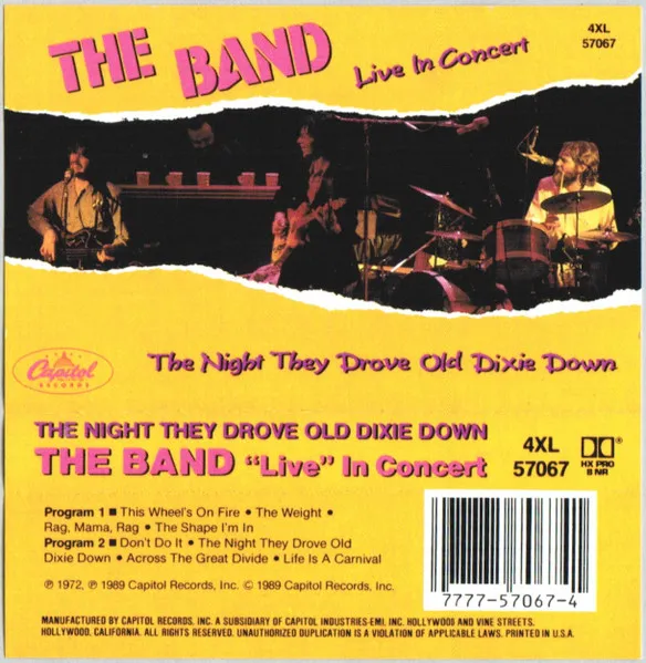 The Night They Drove Old Dixie Down - The Band "Live" In Concert