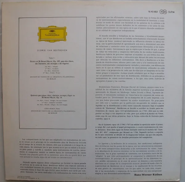 Octeto En Mi Bemol Mayor, Op.103 / Quinteto En Mi Bemol Mayor, Op. 16