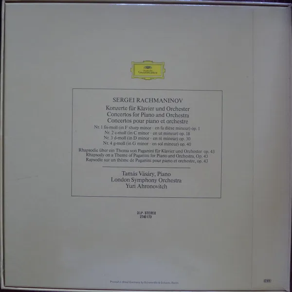 Die Klavierkonzerte = The Piano Concertos = Les Concertos Pour Piano / Paganini Rhapsody