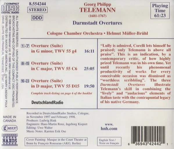 Darmstadt Overtures (Suites)