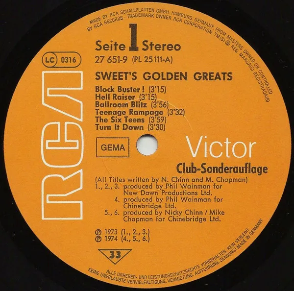 Sweet's Golden Greats