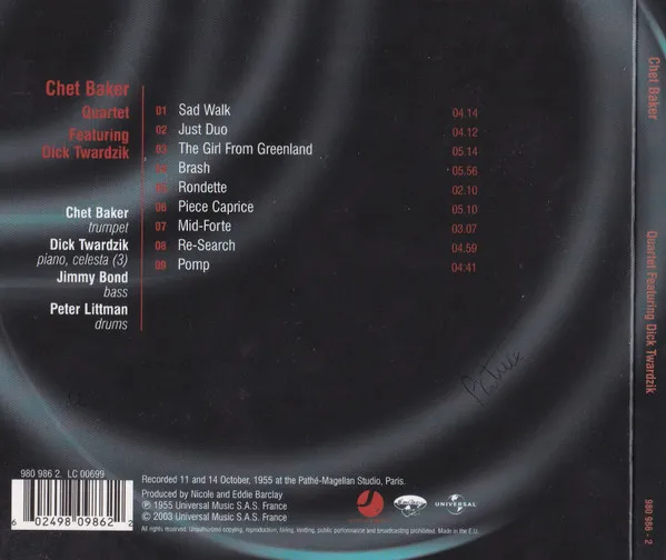 Chet Baker Quartet Featuring Dick Twardzik