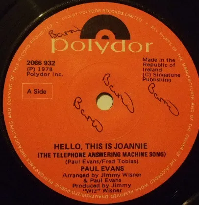 Hello, This Is Joannie (The Telephone Answering Machine Song)