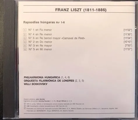 Rapsodías Hungaras Nº 1-6