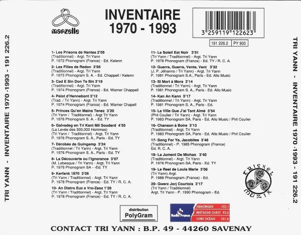 Inventaire 1970 - 1993