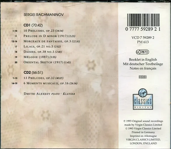 Preludes Opp 23 & 32 / Morceaux De Fantaisie Op 3 / Moments Musicaux Op 16