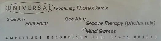 Peril Point / Groove Therapy (Photek Remix) / Mind Games