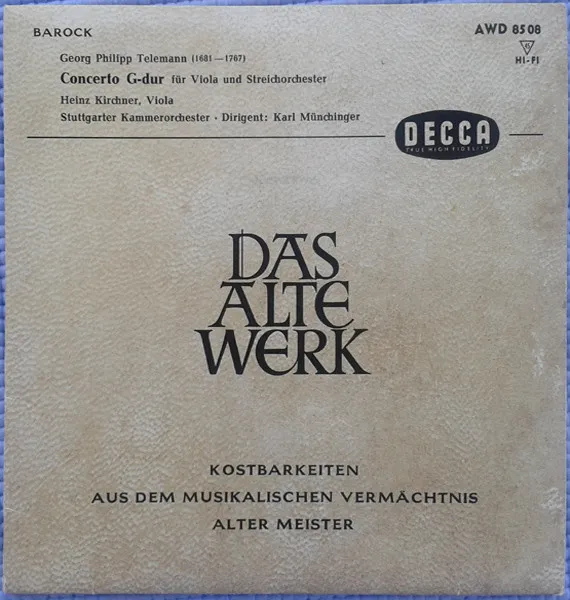 Concerto G-Dur Für Viola Und Streichorchester