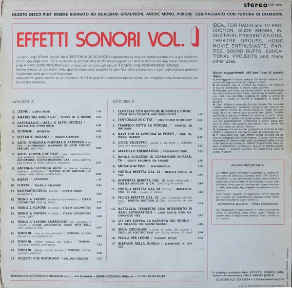 Effetti Sonori Vol. 1 - Sound Effects