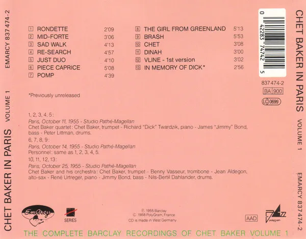 Chet In Paris Volume 1