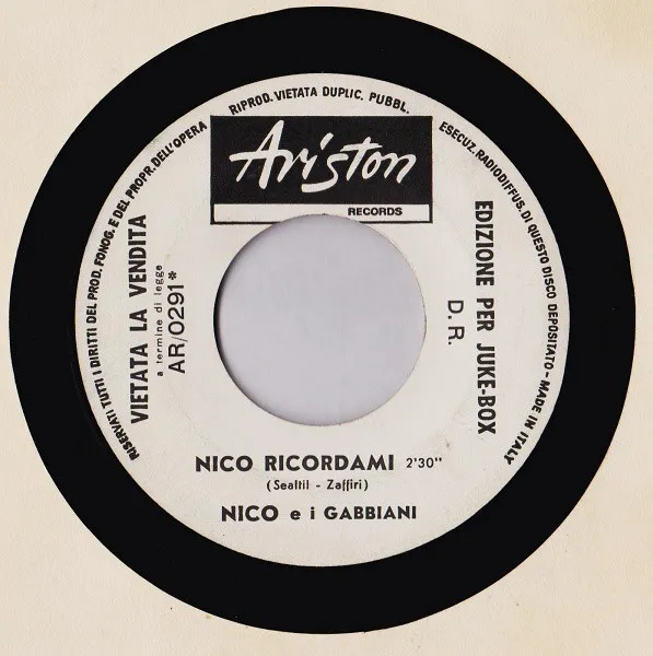 Nico Ricordami / Un Volo Nella Notte