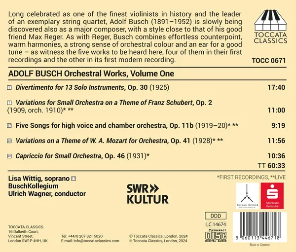 Orchestral Works Volume One: Music For Chamber Orchestra