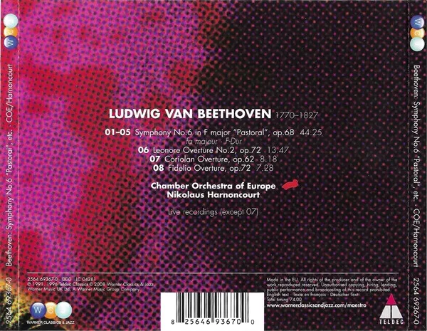 Symphony No.6 "Pastoral", Leonore No.2, Coriolan & Fidelio Overtures
