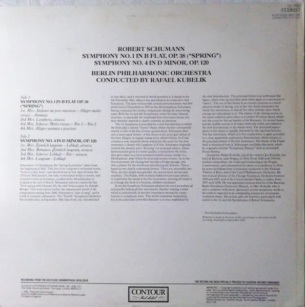Symphonies No 1 In B Flat, Op. 38 ("Spring") & No 4 In D Minor, Op. 120