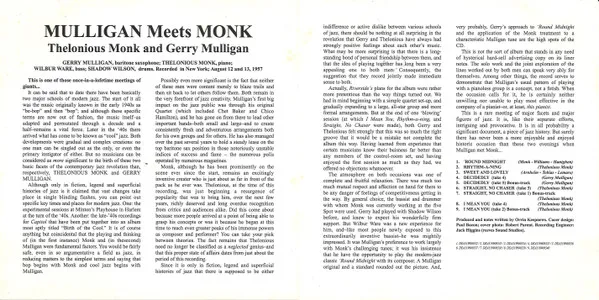 Mulligan Meets Monk
