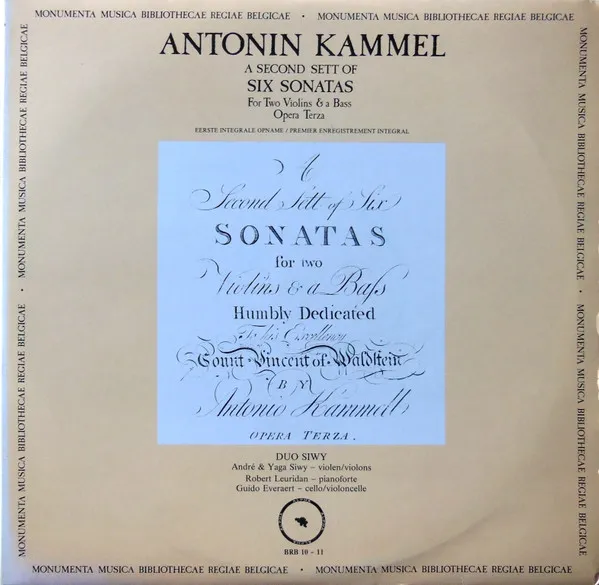 A Second Sett Of Six Sonatas For Two Violins & A Bass Opera Terse