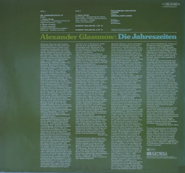 Die Jahreszeiten (Vollständige Ballettmusik) / Valses De Concert Nr. 1 & 2