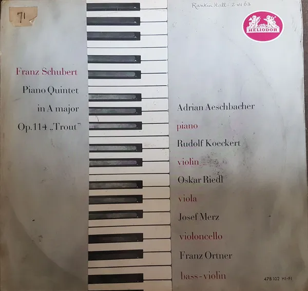 Piano Quintett In A- Major Op. 114 Trout