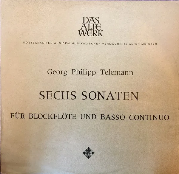 Sechs Sonaten Für Blockflöte Und Basso Continuo