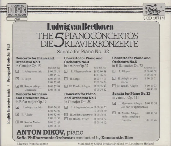 The 5 Pianoconcertos = Die 5 Klavierkonzerte