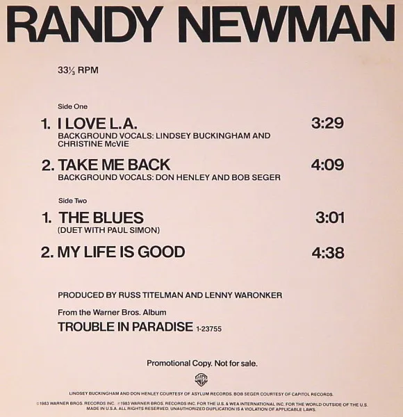 I Love L.A. / Take Me Back / The Blues / My Life Is Good