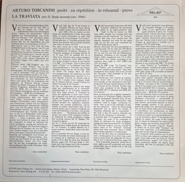Arturo Toscanini Probt = En Répétition = In Rehearsal = Prove • La Traviata Finale Secondo (1946)