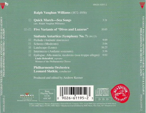 Sinfonia Antartica / 5 Variants Of "Dives And Lazarus"