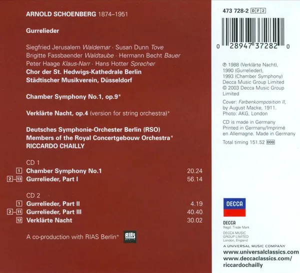 Gurrelieder - Chamber Symphony No.1 - Verklärte Nacht