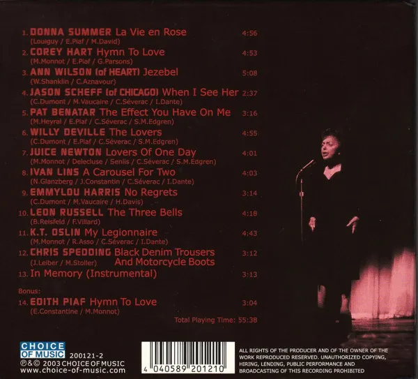 Tribute To Edith Piaf