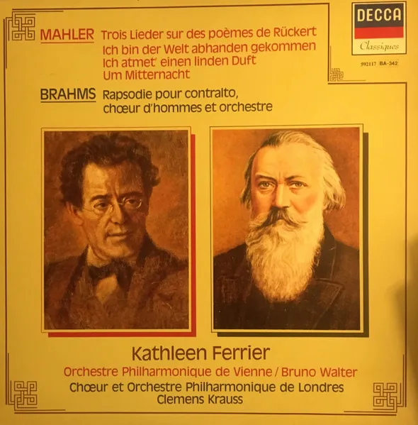 Trois Lieder Sur Des Poèmes De Rückert / Rapsodie Pour Contralto / Chœur D'hommes Et Orchestre