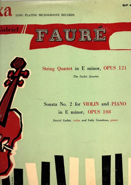 String Quartet In E Minor, Opus 121 / Sonata No.2 For Violin And Piano In E Minor, Opus 108
