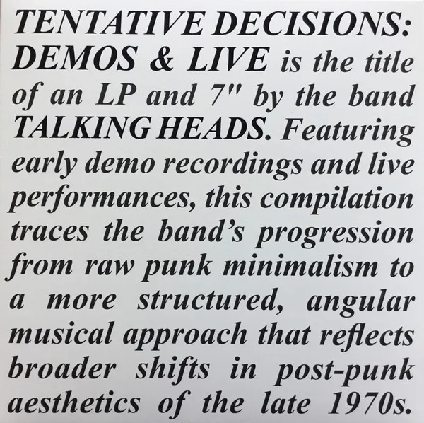 TENTATIVE DECISIONS: 1974-1976 (1LP+1SP, RSD 2025)