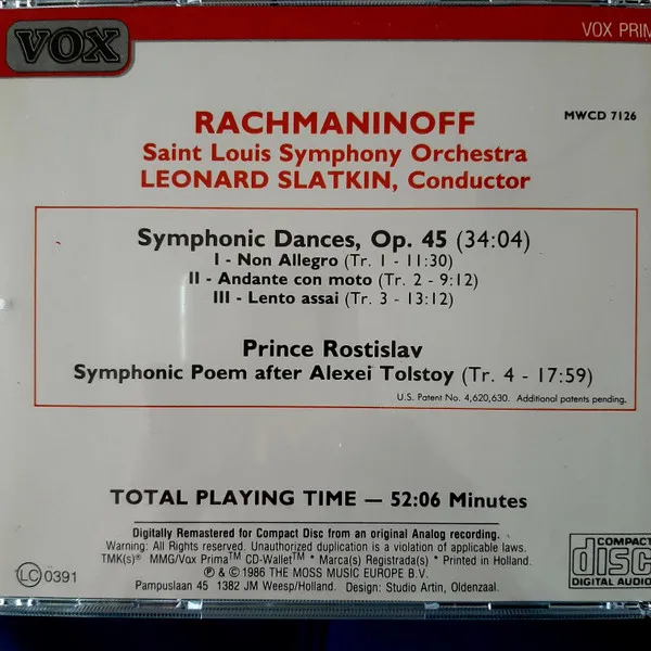Symphonic Dances / Prince Rostislav