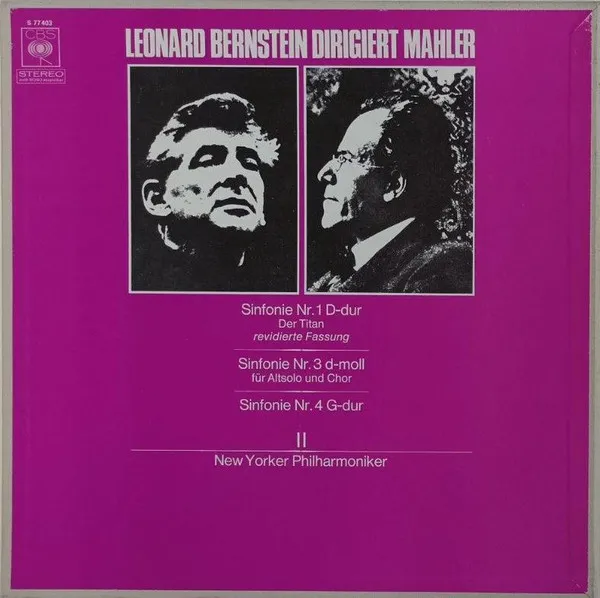 Leonard Bernstein Dirigiert Mahler Sinfonien I,III,IV mit New Yorker Philharmoniker