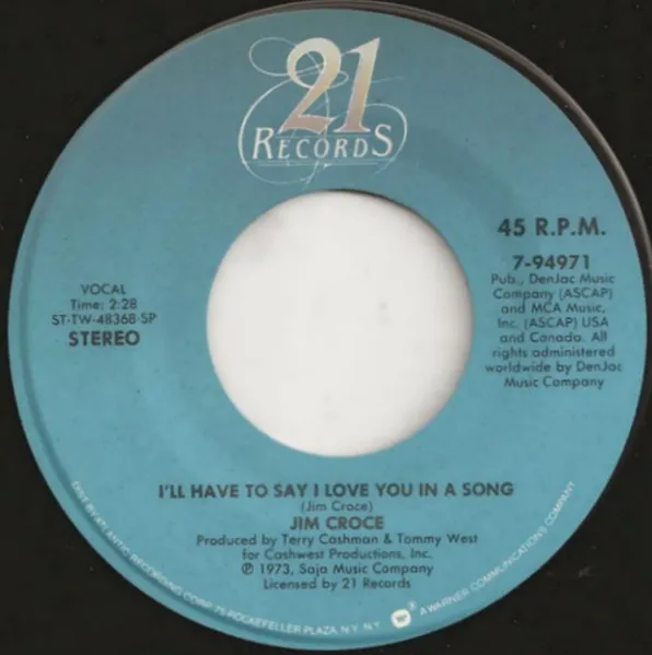 I'll Have To Say I Love You In A Song / I Got A Name
