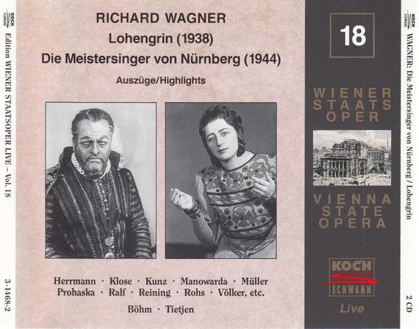 Lohengrin (1938), Die Meistersinger Von Nürnberg (1944), Highlights - Edition Wiener Staatsoper Live Vol. 18