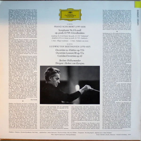 8. Symphonie »Unvollendete« / Fidelio · Leonore III · Coriolan · Ouverturen