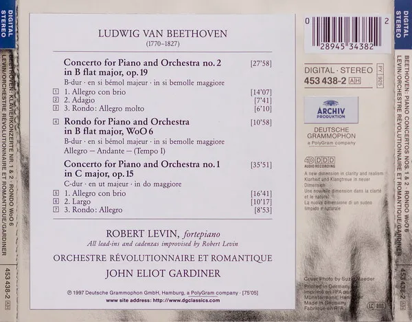 The Piano Concertos Nos. 1&2 - Rondo WoO 6